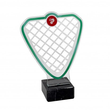 Standard Acryl-Trophäe mit Marmorbasis, breit (max. Größe 21x26 cm)