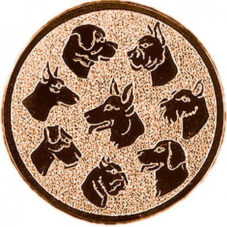 Hund Emblem bronze 25 mm