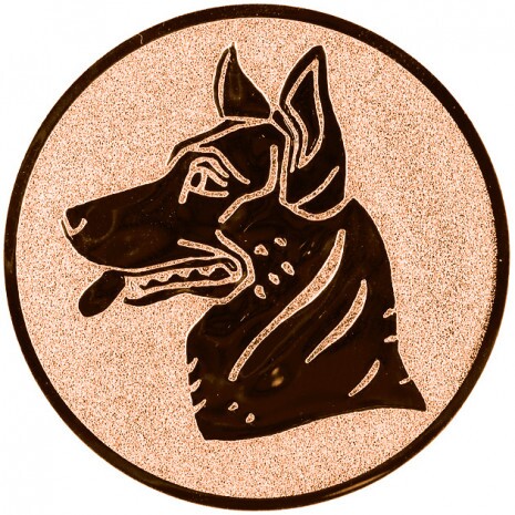 Hund (Deutscher Schäferhund) Emblem bronze 25 mm