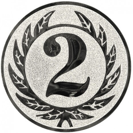 2. Platz Emblem silber 50 mm