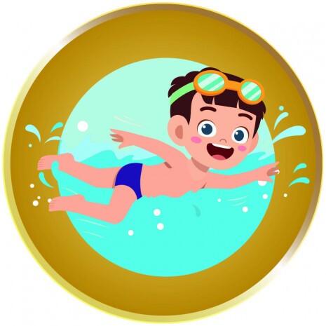 Schwimmer Junge Emblem