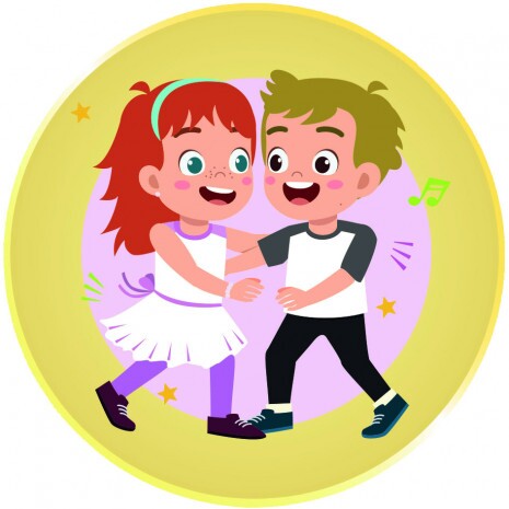 Tanzpaar Rosa Emblem