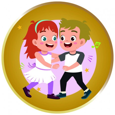 Tanzpaar Rosa Emblem