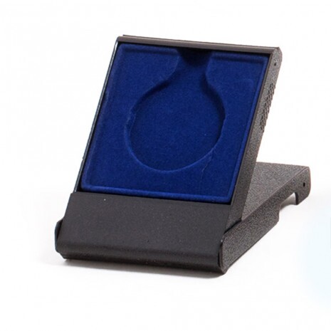 Plastikmedaillenkasten, Transparent/Blau für 50 mm Medaillen