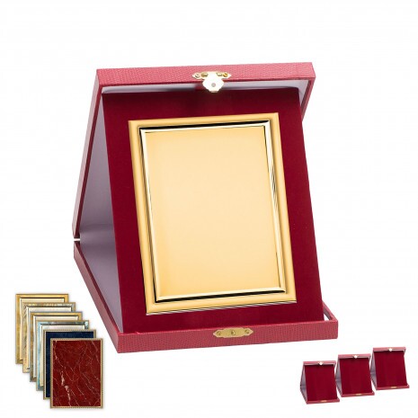 Lederähnliche Plakettenbox in Bordeaux