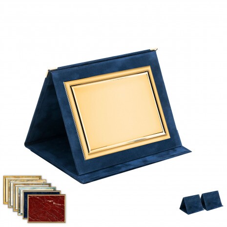 Plüschplakettenmappe in Blau