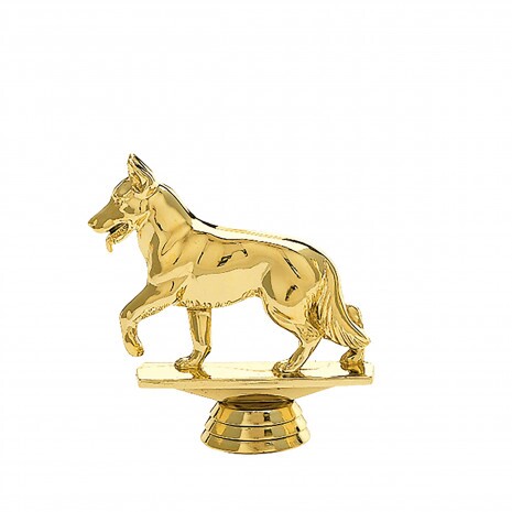 Hund (Deutscher Schäferhund) Goldfigur