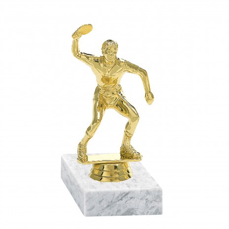 Tischtennisspieler Goldfigur mit Basis