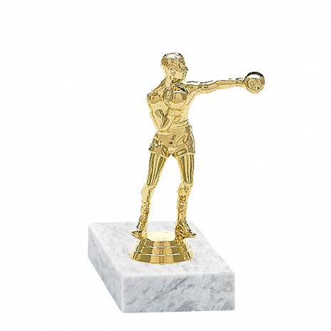 Boxer (männlich) Goldfigur mit Basis