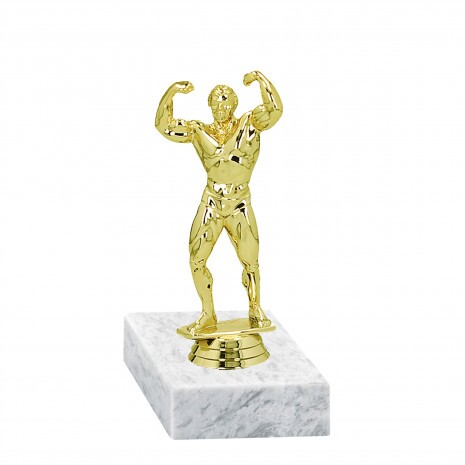 Bodybuilder Goldfigur mit Basis
