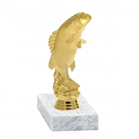 Fisch (groß) Goldfigur mit Basis