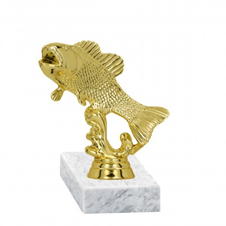 Fisch (mittel) Goldfigur mit Basis