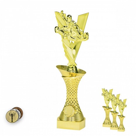 Go-Kart auf goldenem Säulenständer