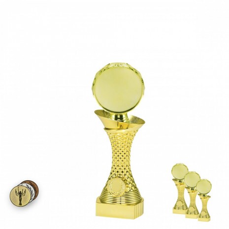 Scheibenhalter auf goldenem Säulenständer