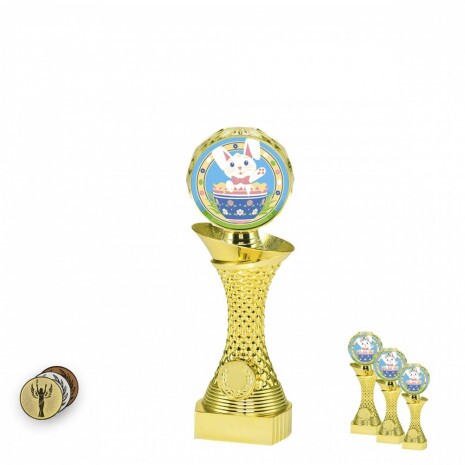 Osterhase auf goldenem Säulenständer