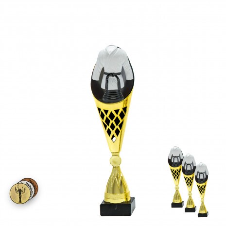Karate auf einer schwarz-goldenen Trophäe C