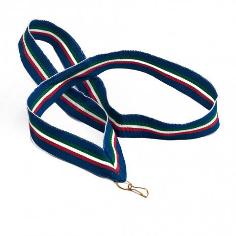 Rot-Weiß-Grün auf blauem Grund 22 mm Medaillenbänder