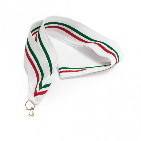 Rot-weiß-grünes 35 mm breites Ordensband mit weißem Rand