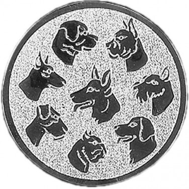 Hund Emblem silber 50 mm