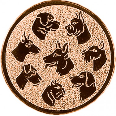 Hund Emblem bronze 25 mm