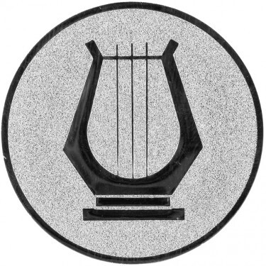 Musik (Harfe) Emblem silber 25 mm