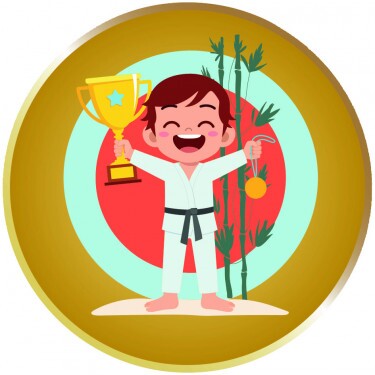 Kampfsport Junge Emblem