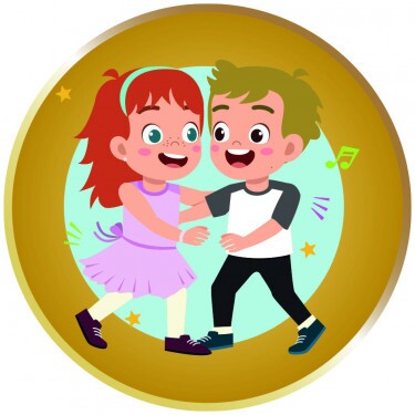 Tanzpaar Blau Emblem