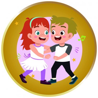 Tanzpaar Rosa Emblem