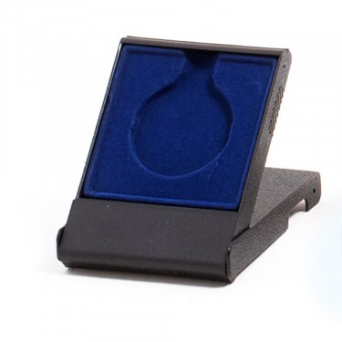 Plastikmedaillenkasten, Transparent/Blau für 50 mm Medaillen