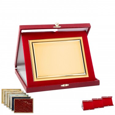 Lederähnliche Plakettenbox in Bordeaux