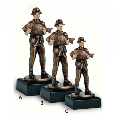 Fischer (mit Fisch) Kunstharzskulptur C