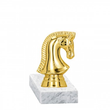 Schach (Pferdekopf) Goldfigur mit Basis
