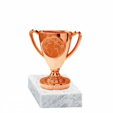 Pokal (Bronze) Goldfigur mit Basis