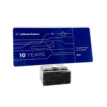 Standard Acryl-Trophäe mit Marmorbasis, liegend (max. Größe 25x22 cm)