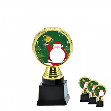 Weihnachtsmann auf schwarzem Blocksockel