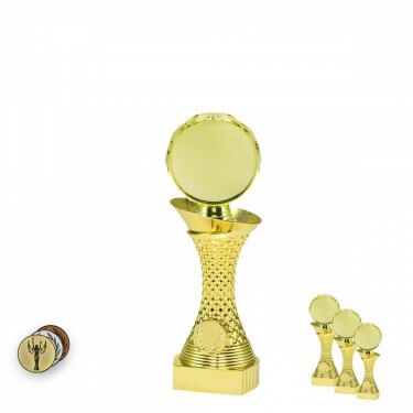 Scheibenhalter auf goldenem Säulenständer