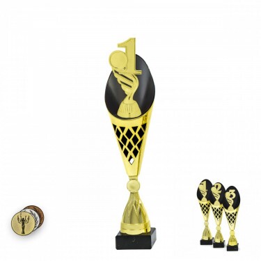 Platz auf einer schwarz-goldenen Trophäe