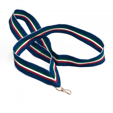 Rot-Weiß-Grün auf blauem Grund 22 mm Medaillenbänder