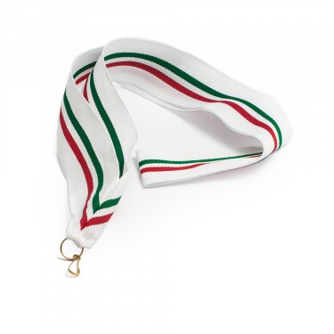 Rot-weiß-grünes 35 mm breites Ordensband mit weißem Rand