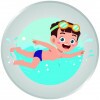 Schwimmer Junge Emblem