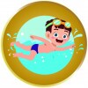 Schwimmer Junge Emblem