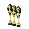 Platz auf einer schwarz-goldenen Trophäe