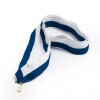 Blau-weißes 22 mm breites Medaillenband